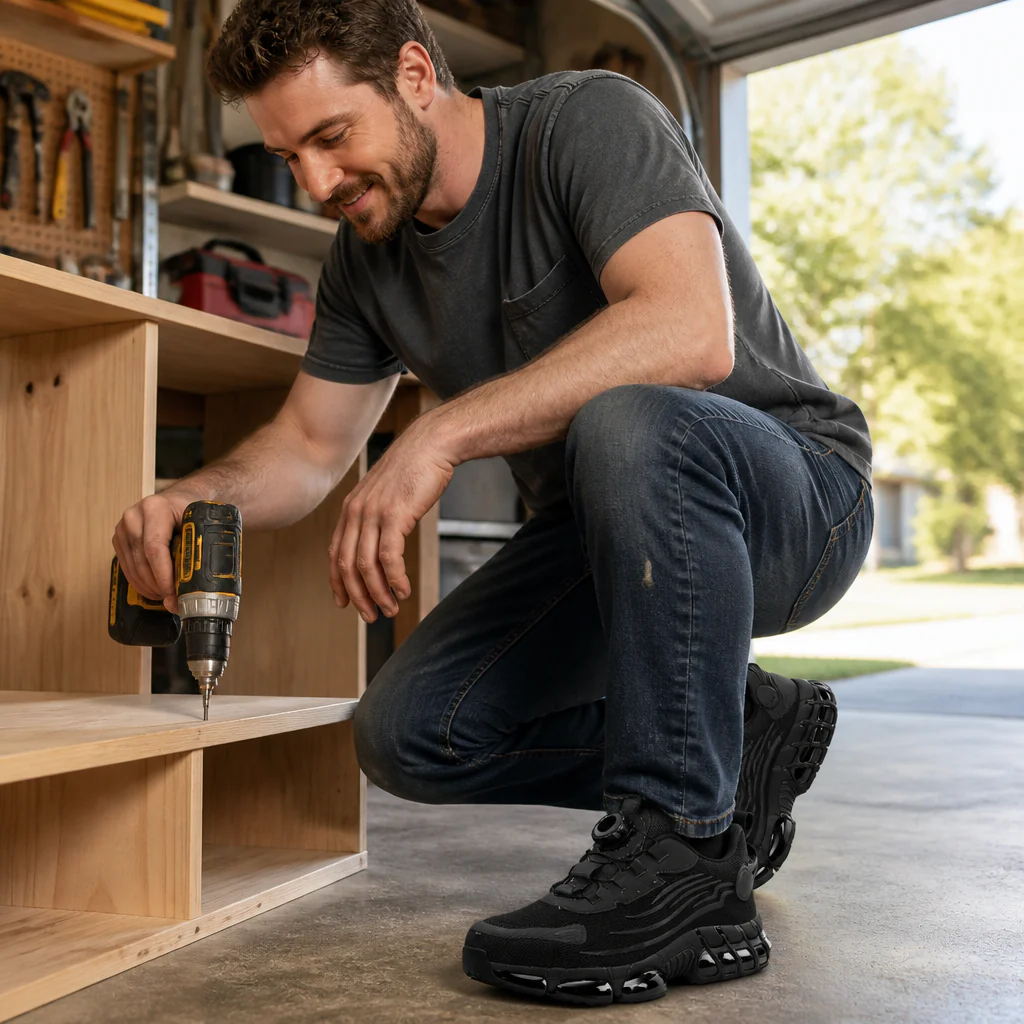 VivaStride™ – Steel-Toe Work Sneakers with Quick-Twist Lacing System - Image 2