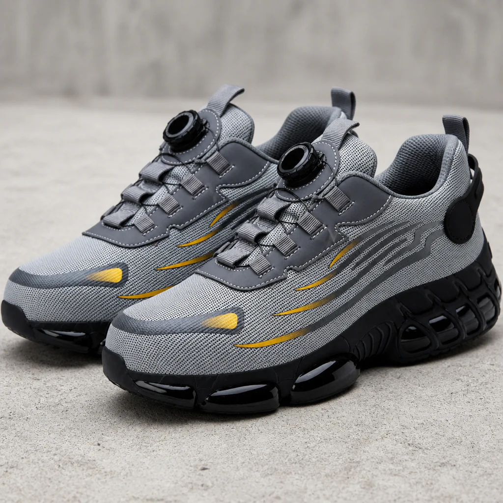 VivaStride™ – Steel-Toe Work Sneakers with Quick-Twist Lacing System - Image 3