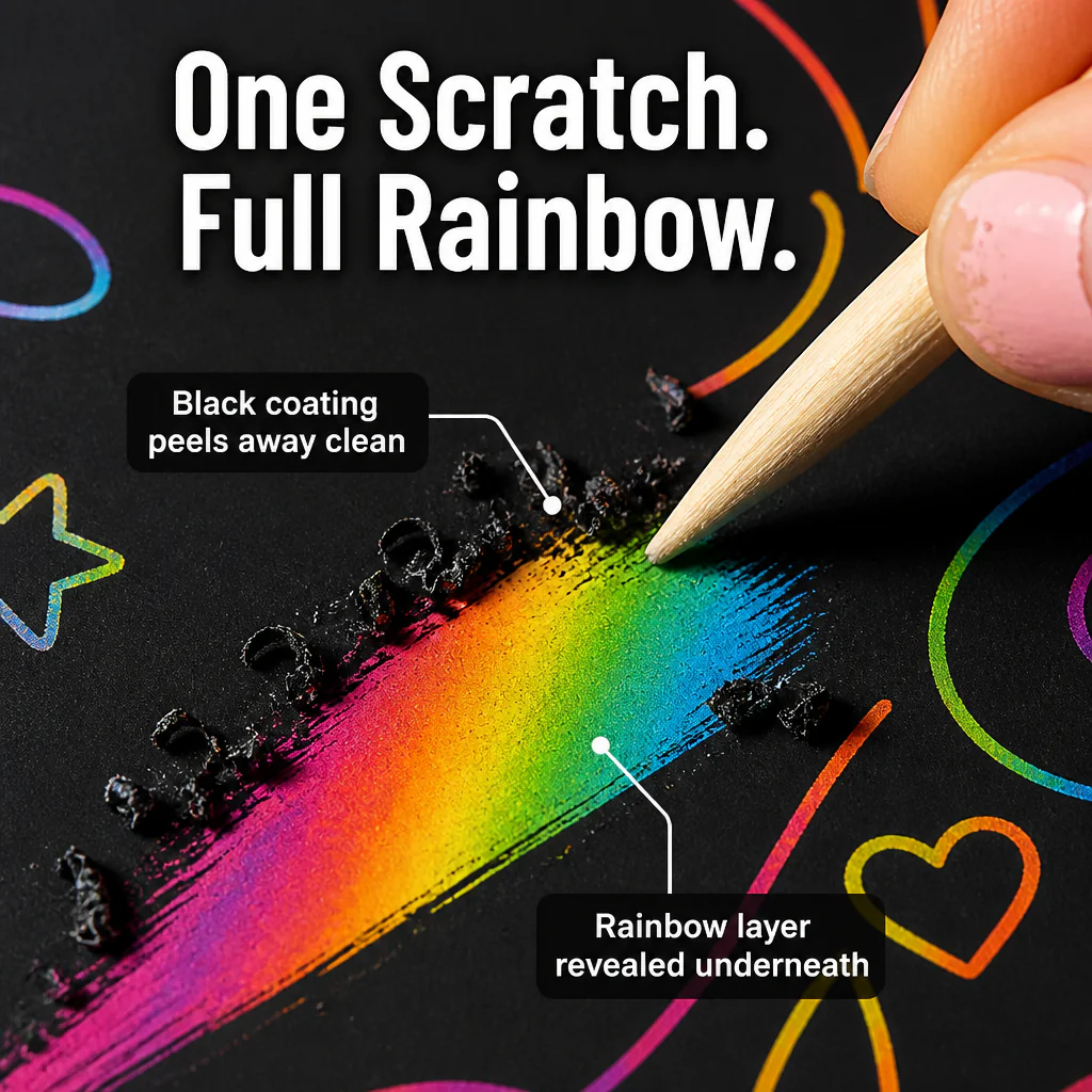 VividDreams™ Scratch Art Notebook — Trade Screen Time For Quiet, Mess-Free Rainbow Hours - Image 3