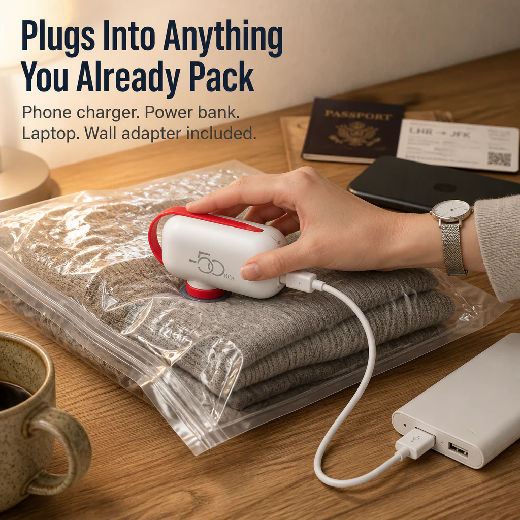 VoltPack™ — Shrink Your Suitcase 80% With a Pocket USB Vacuum Pump - Image 5