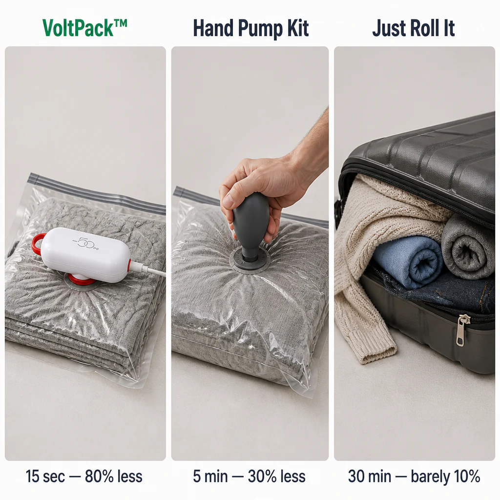 VoltPack™ — Shrink Your Suitcase 80% With a Pocket USB Vacuum Pump - Image 6