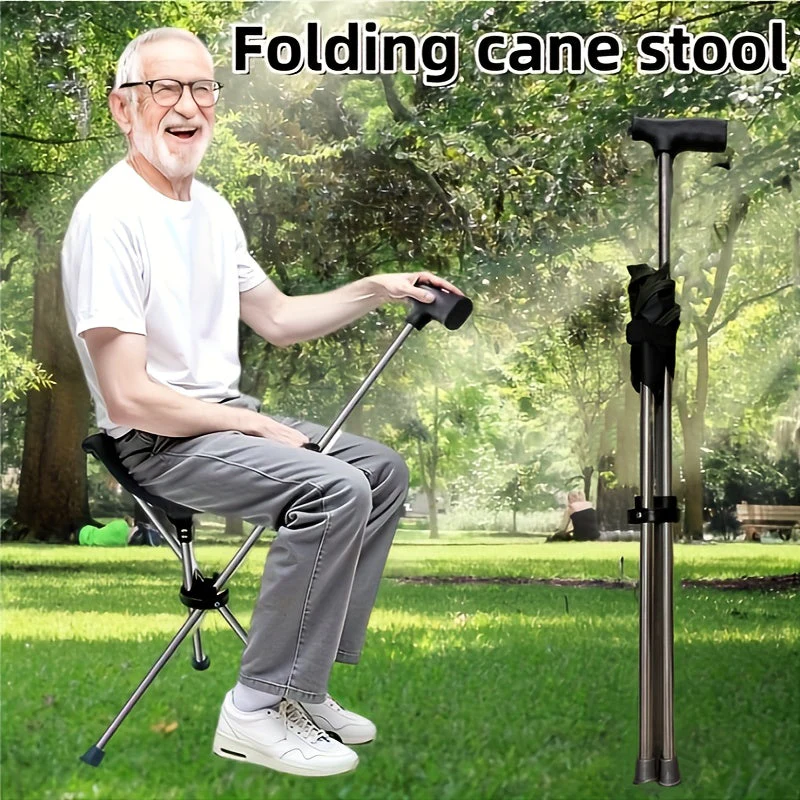 Walking Cane with Seat - 2-in-1 Design - Image 2