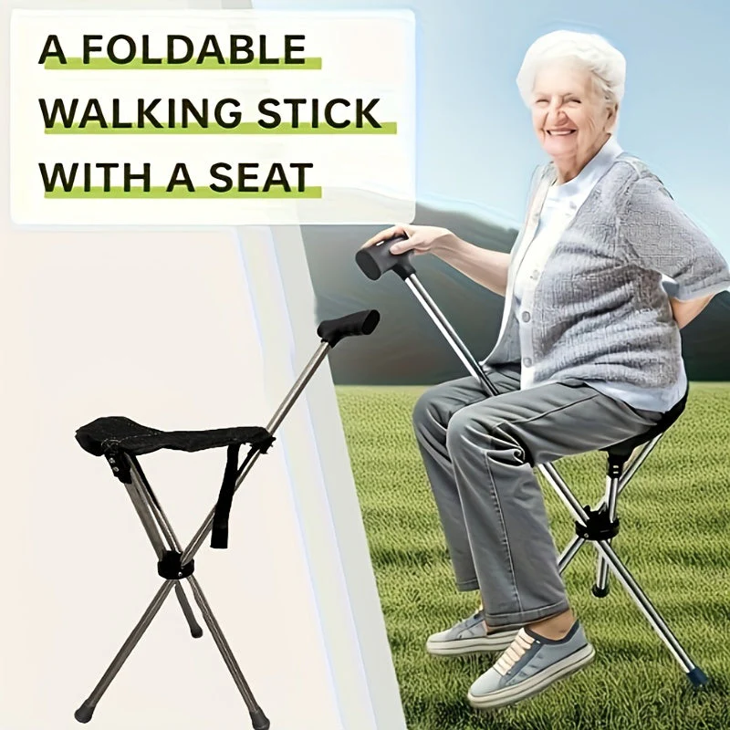 Walking Cane with Seat - 2-in-1 Design - Image 8