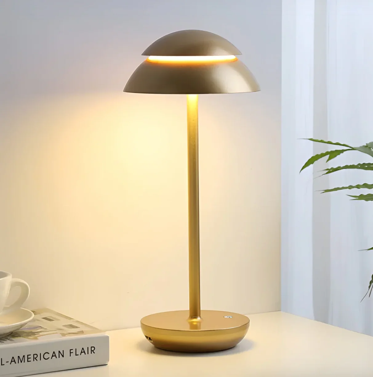 Wireless Dimmable LED Battery Table Lamp LuxeGlow - Modern via Touch | Living Room | Reading Lamp | Bedside Lamp