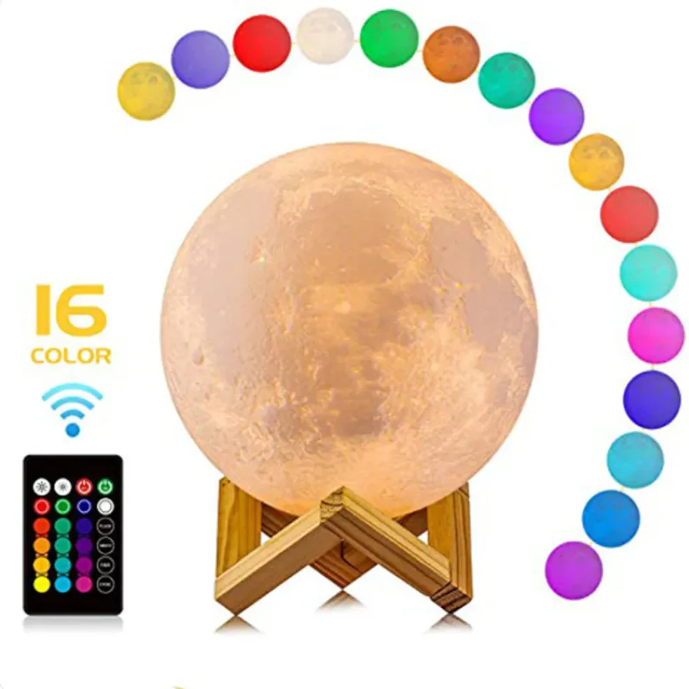 Wireless LED Rechargeable Table Lamp Magical Moon Lamp - Living Room | Nightstand Lamp - Image 5