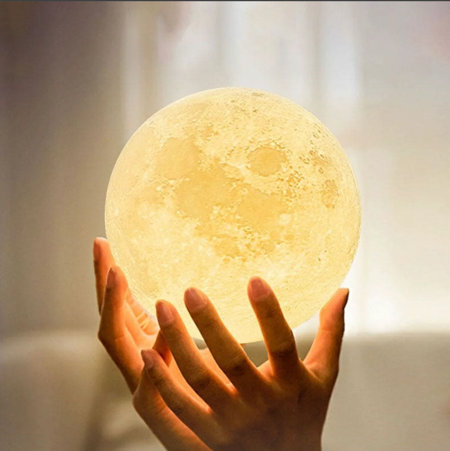 Wireless LED Rechargeable Table Lamp Magical Moon Lamp - Living Room | Nightstand Lamp - Image 7