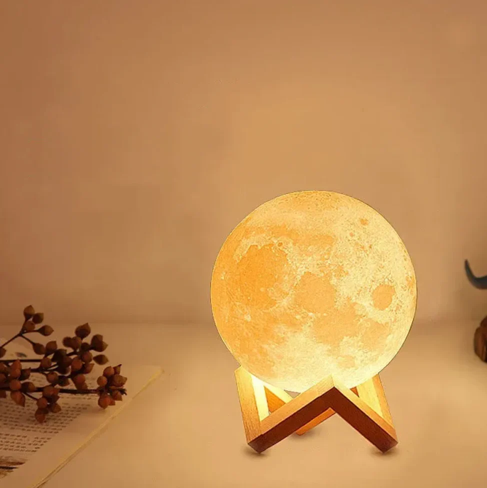Wireless LED Rechargeable Table Lamp Magical Moon Lamp - Living Room | Nightstand Lamp - Image 8