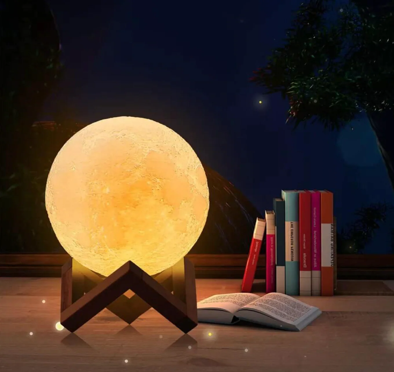 Wireless LED Rechargeable Table Lamp Magical Moon Lamp - Living Room | Nightstand Lamp - Image 9