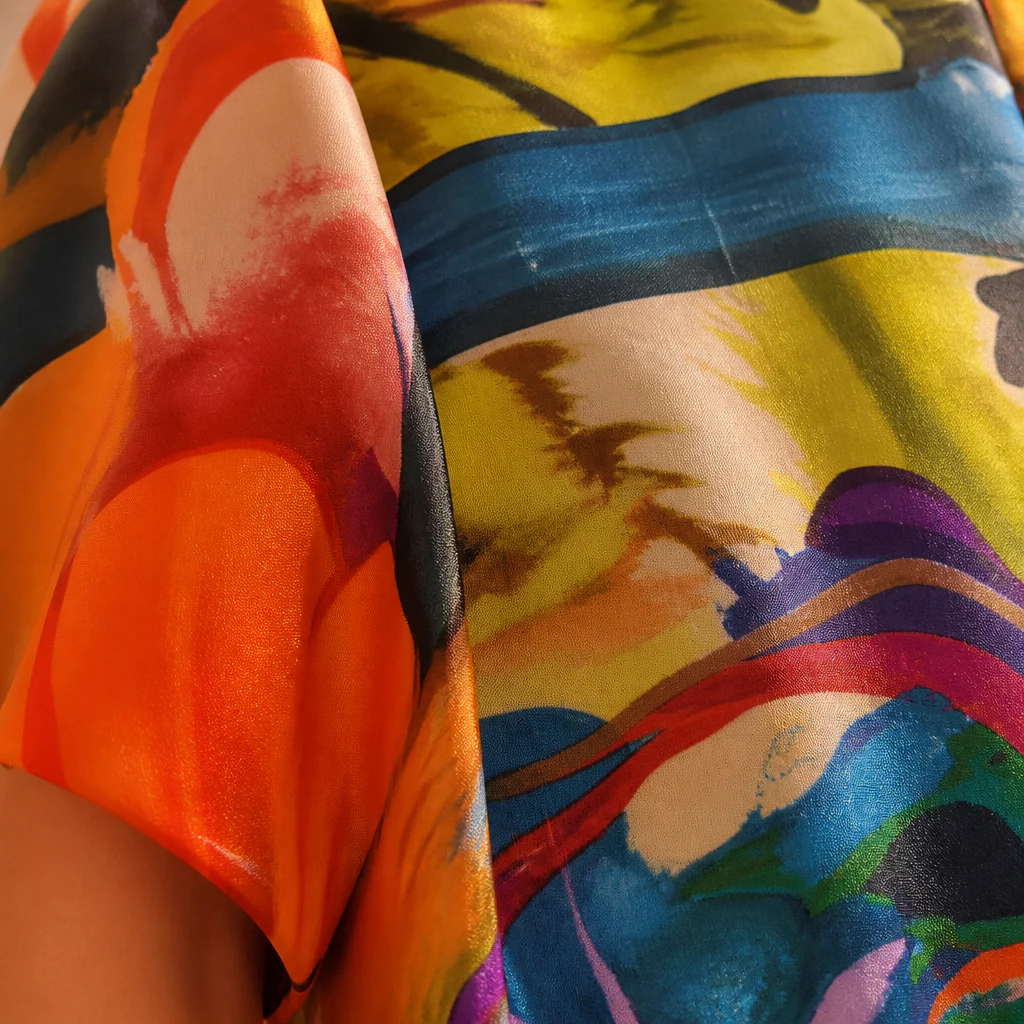 ZephyraWave™ – Flowy Bohemian Abstract Print Summer Dress - Image 5